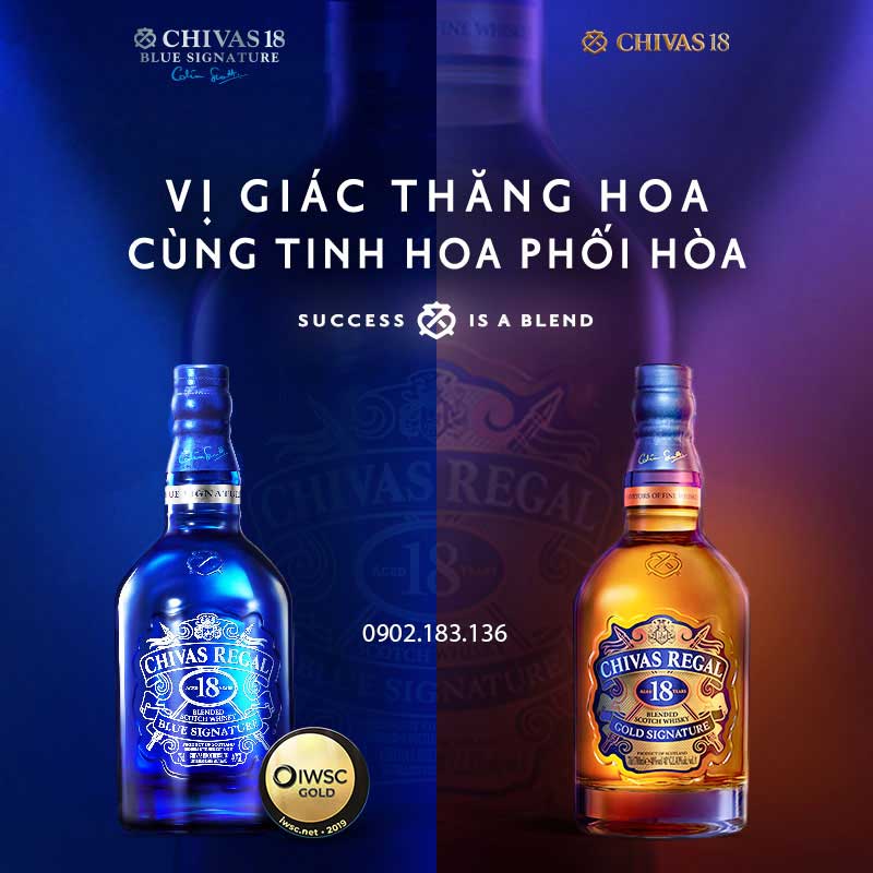 Vị giác thăng hoa tinh hoa phối hoà với rượu Chivas 18 năm 