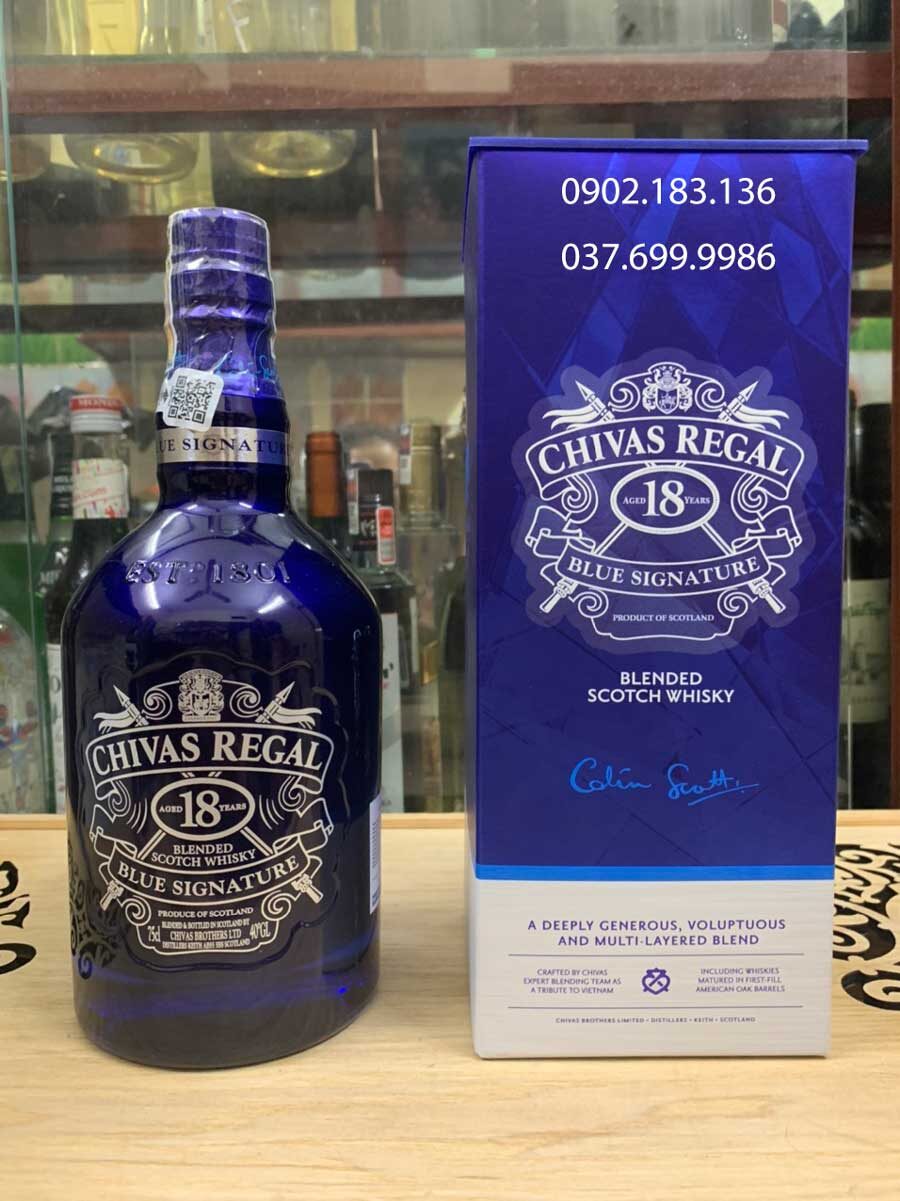 Ảnh thực tế rượu Chivas 18 Blue Signature hàng công ty 