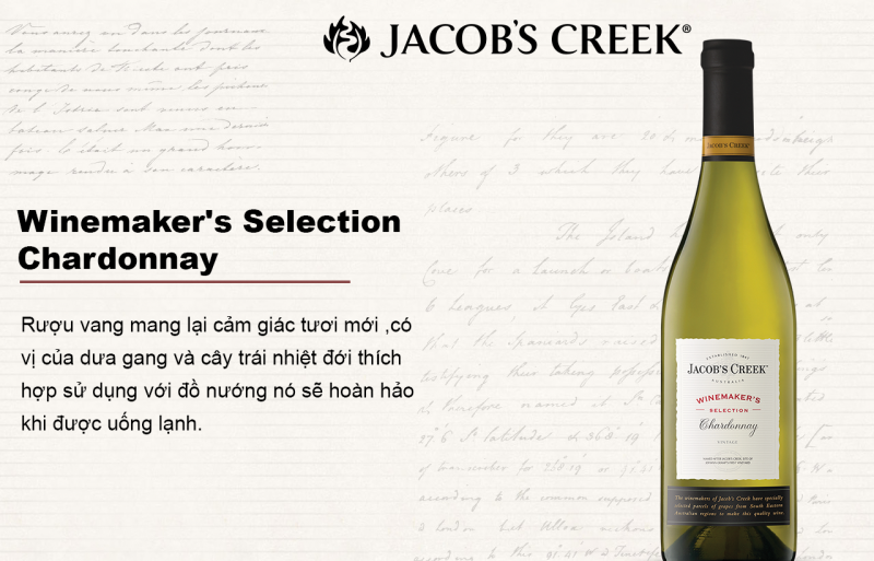 Quảng cáo rượu Jacob's Creek Winmaker's Selection Chardonnay