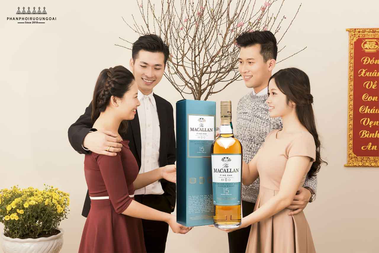 Biếu tặng rượu Macallan 15 Fine Oak 