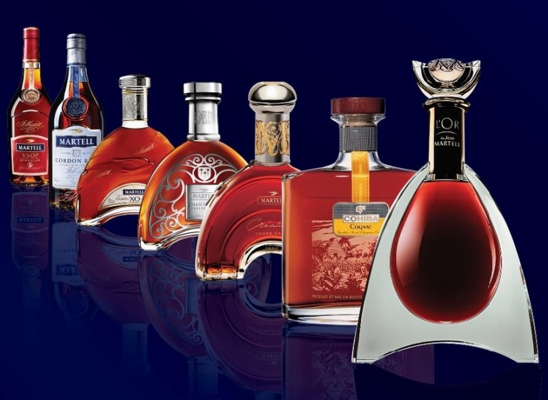 Bộ sưu tập các loại rượu của nhà Martell 