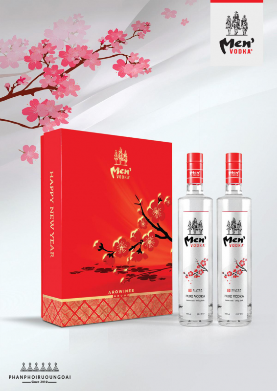 Hộp quà rượu Vodka Men Tết đôi 