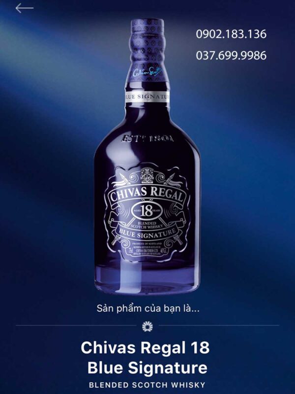 xác nhận QR Code chivas 18 blue