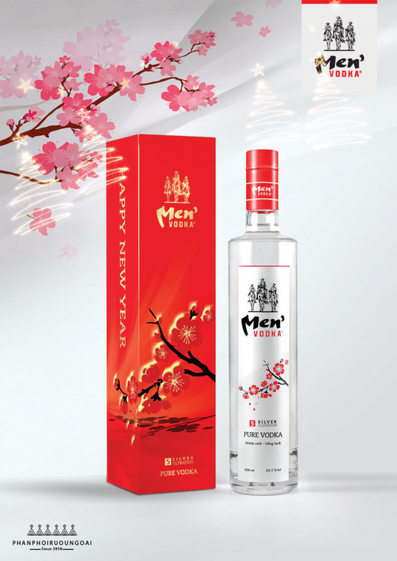 rượu vodka men tết hộp giấy 