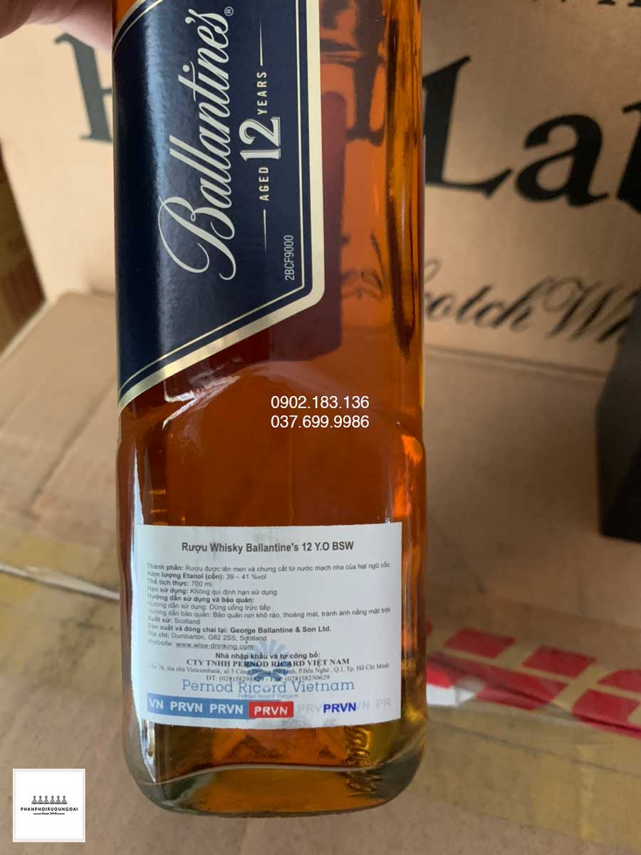 Tem phụ của rượu Ballantine's 12 năm xác thực nguồn gốc