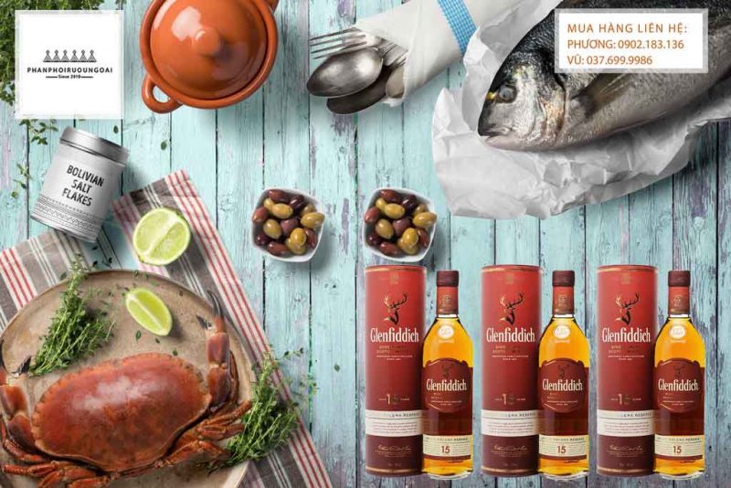 Rượu Glenfiddich 15 năm tuổi Rượu Glenfiddich 15 năm tuổi và các món hải sản