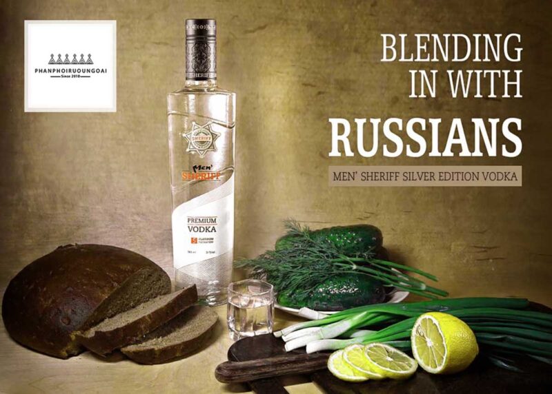 Rượu Vodka Men Sheriff và thực phẩm Nga  Rượu Vodka Men Sheriff kết hợp với thực phẩm nga