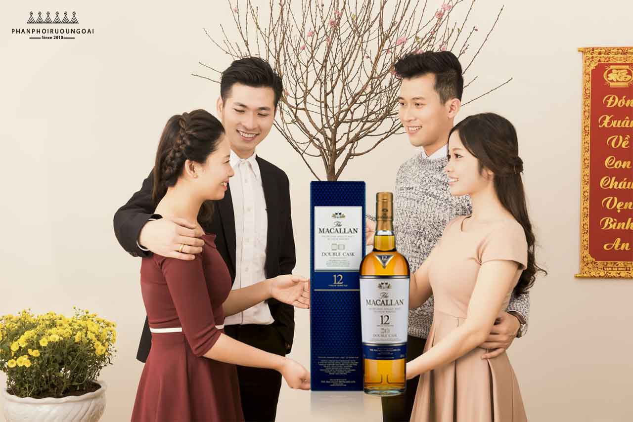 Sản phẩm dành cho biếu tặng gia đình và người thân dịp tết nguyên đán 2018 Biếu tặng gia đình và người thân rượu Macallan 12 Double Cask