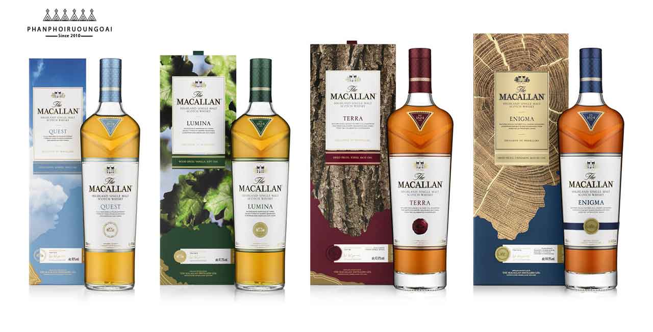 Các chai rượu Macallan Quest và hộp 