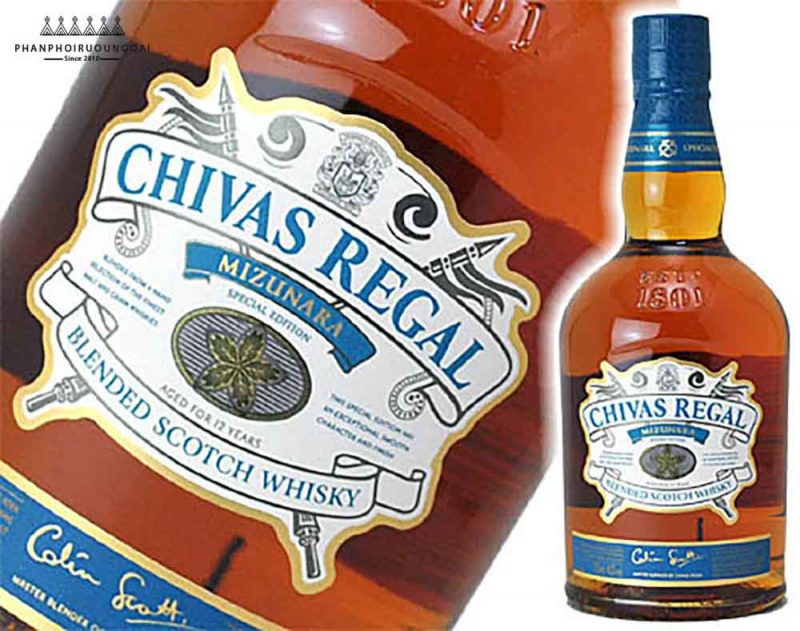 Nhãn chai rượu Chivas Mizunara 