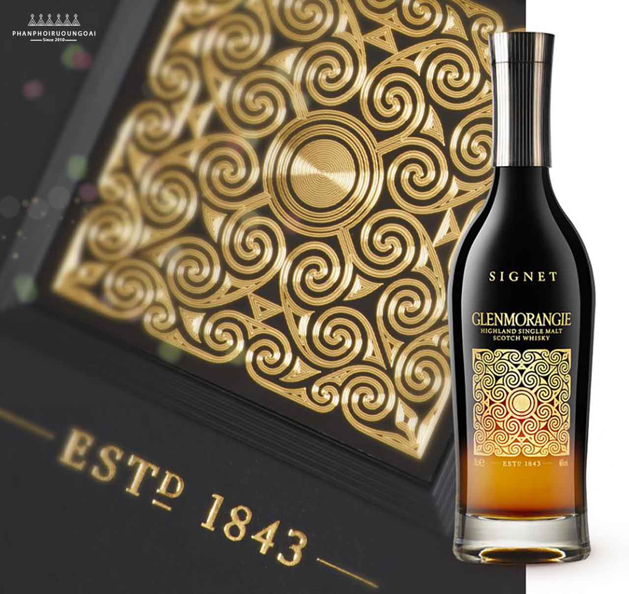 Nhãn chai rượu Glenmorangie Signet