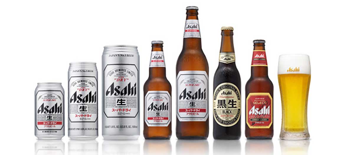 Các sản phẩm bia Asahi được phân phối trên thị trường Việt Nam