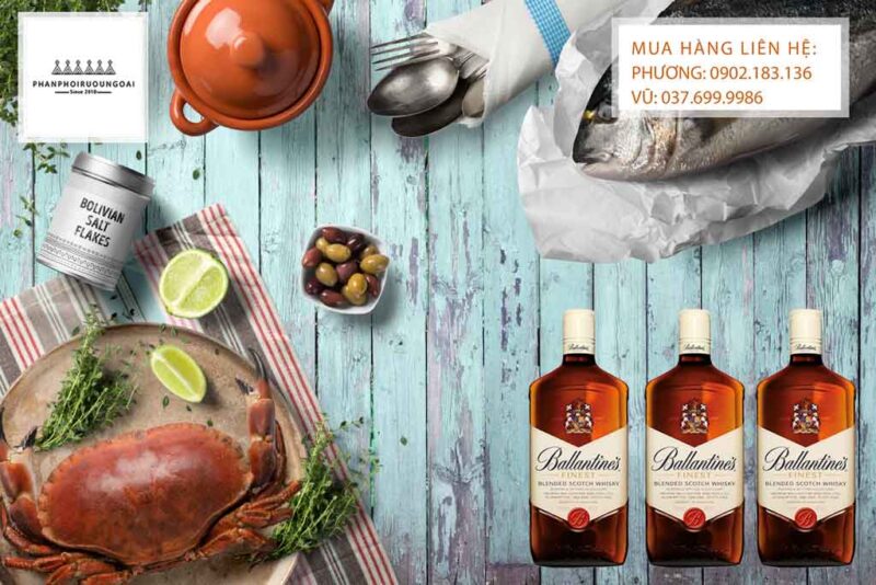 Rượu Ballantine's Finest 1 Lít Rượu Ballantine's Finest 1 Lít và các món hải sản