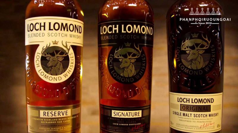 Các chai rượu Whisky của nhà Loch Lomond 