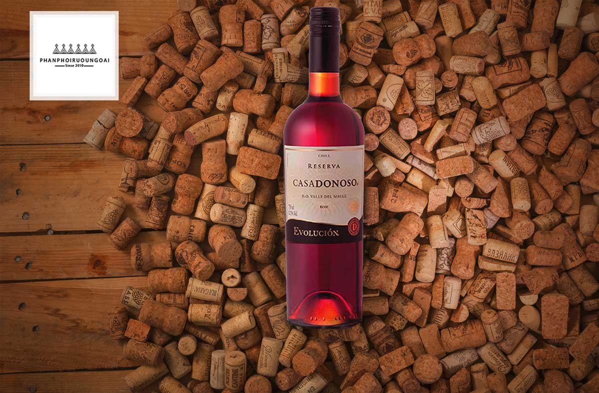 Rượu Vang Casa Donoso Evolución Rosé và nút chai 