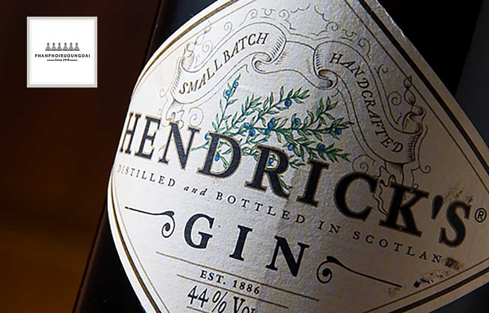 Nhãn chai rượu Hendrick's Gin 