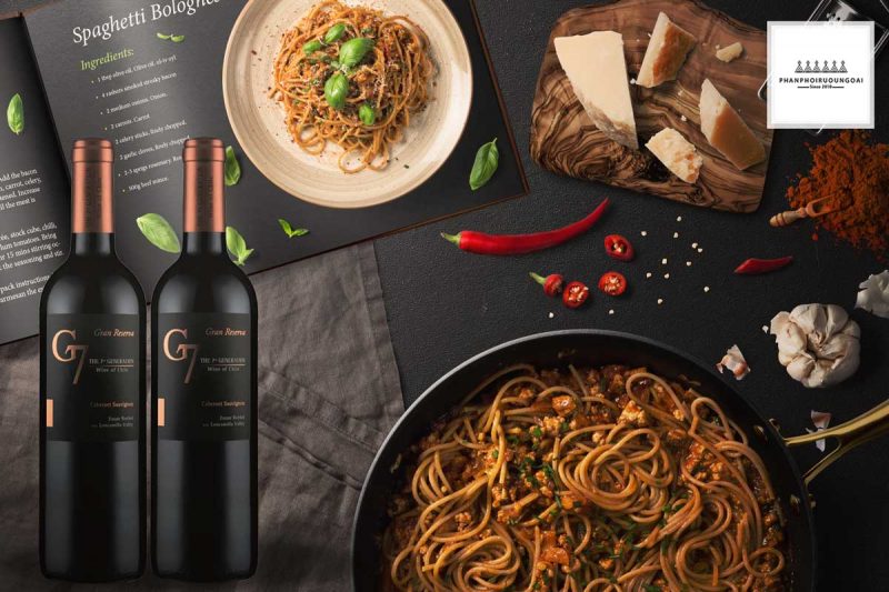 Rượu vang G7 Generation Gran Reserva Cabernet Sauvignon và Pasta