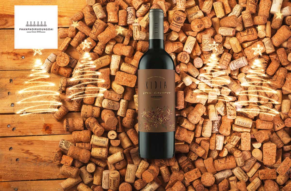 Rượu vang Kidia Gran Reserva Carmenere và nút chai 