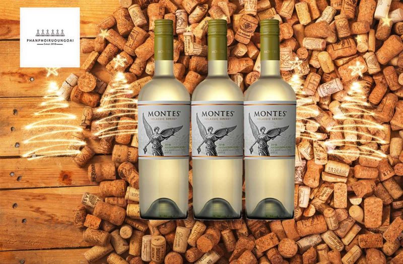 Rượu Vang Montes Classic Series Sauvignon Blanc và nút chai Rượu Vang Montes Classic Series Sauvignon Blanc và nút chai
