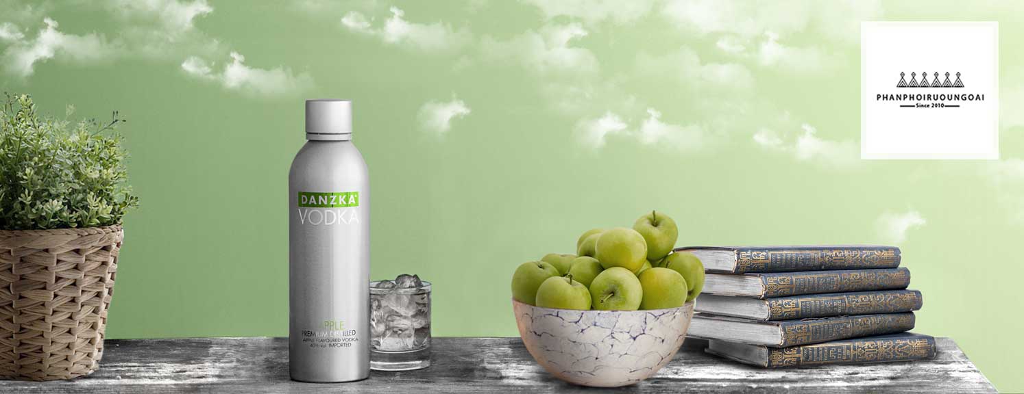 hình ảnh rượu Vodka Danzka Apple Táo Xanh 