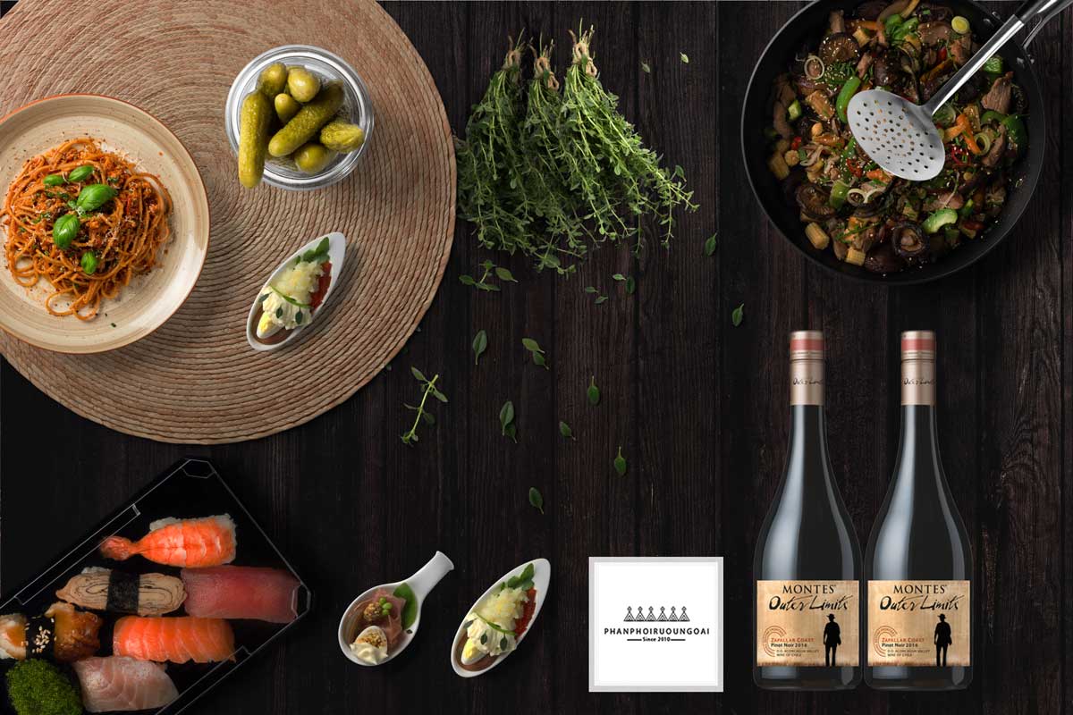Rượu vang Montes Outer Limits Pinot Noir 2016 và các món ăn