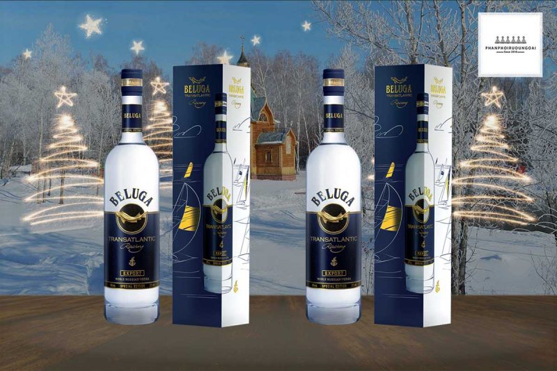 Rượu Vodka Beluga Transatlantic hộp giấy sang trọng 