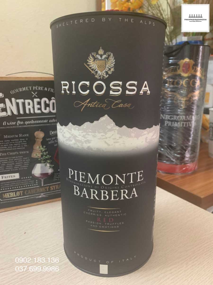 Rượu vang Bịch Ý Ricossa 3 L từ vùng Pimonte của Ý 