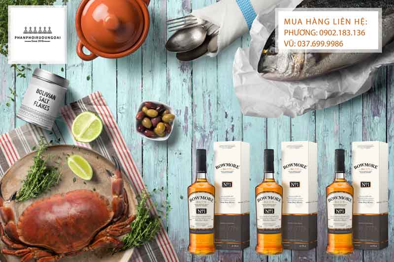 Rượu Bowmore No.1 và hải sản năm 2020 Rượu Bowmore No.1 và các món hải sản 2020