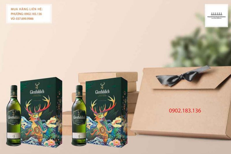 Rượu Glenfiddich 12 năm tuổi hộp quà tết 2020 Rượu Glenfiddich hộp quà tết 2020 cho biếu tặng