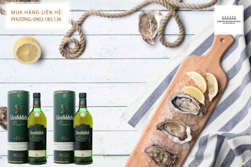 Glenfiddich 12 năm và hàu tươi sống Rượu Glenfiddich 12 năm 1 L và món hàu 2020