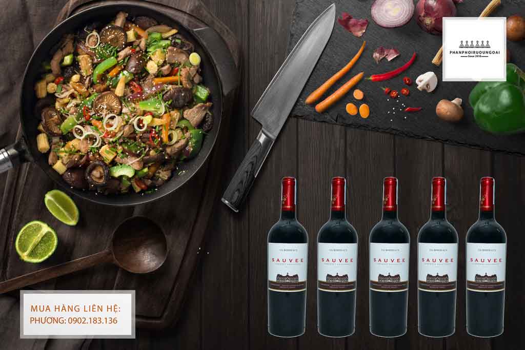 Rượu Vang Pháp giá rẻ Sauvee Cabernet Sauvignon cho món ăn Việt Nam Rượu Vang Pháp giá rẻ Sauvee Cabernet Sauvignon