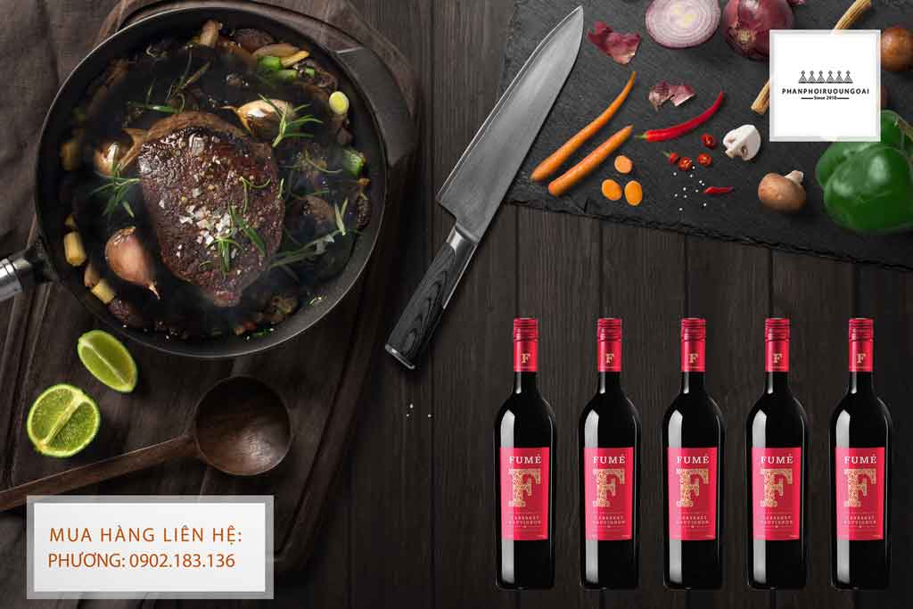 Rượu Vang Tây Ban Nha Fume Cabernet Sauvignon và món ăn 