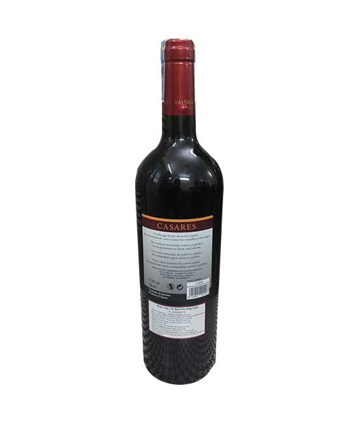 Mặt sau chai rượu Vang Tây Ban Nha giá rẻ Casares Cabernet Sauvingon