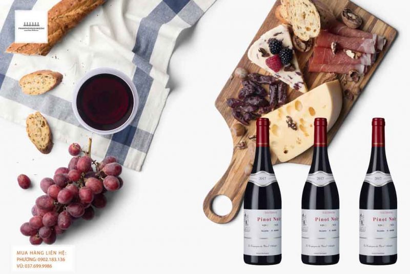 Rượu Vang Pháp D' Autrefois Pinot Noir Vin de France Rượu Vang Pháp D' Autrefois Pinot Nor Vin de France và món ăn