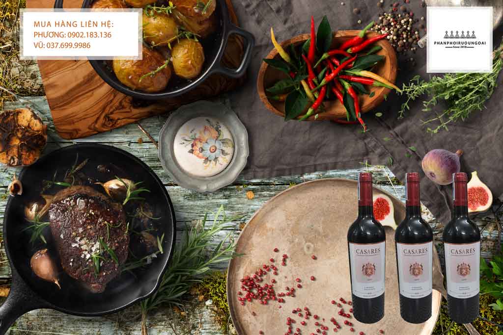 Rượu Vang Tây Ban Nha CasaRes Cabernet Sauvignon Rượu Vang Tây Ban Nha Casares thích hợp với các món ăn đậm gia vị của Việt Nam