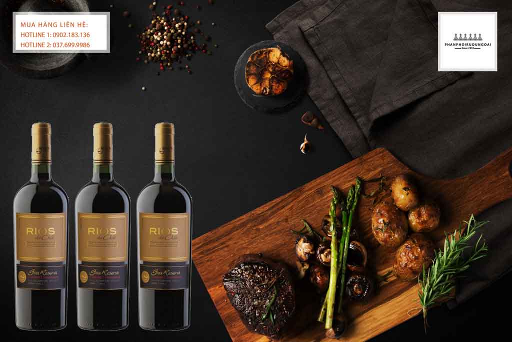 Rượu Vang Chile Rios de Chile Gran Reserva và các món thịt đỏ 