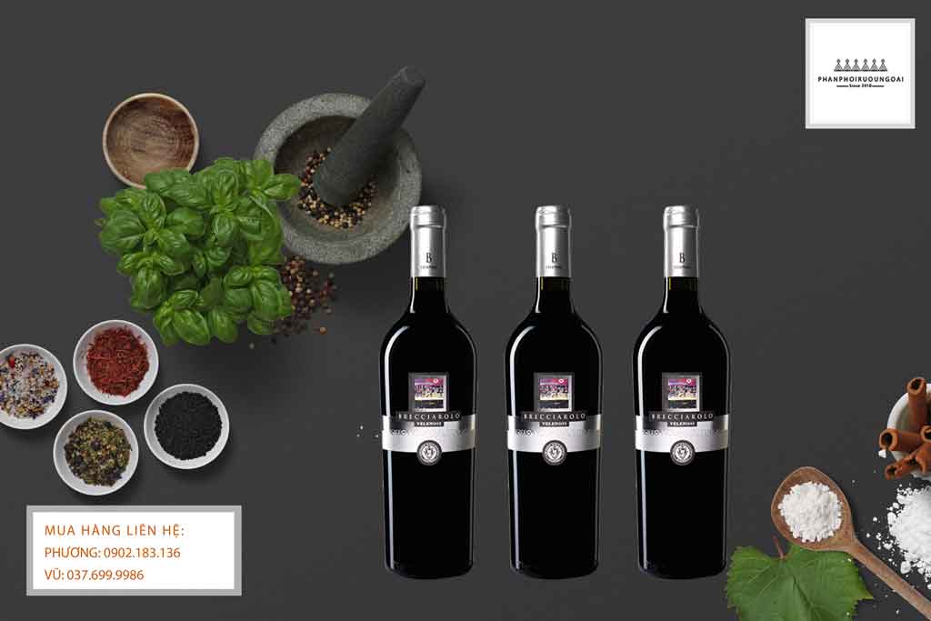 Rượu Vang Ý Brecciarolo Rosso Piceno DOC Superiore và gia vị 