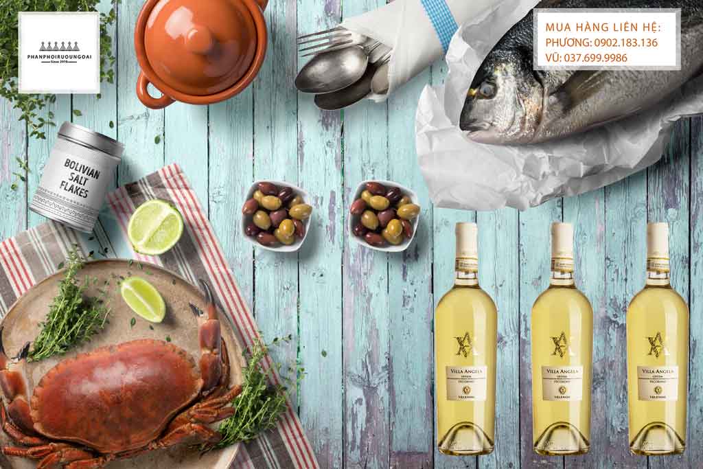 Rượu Vang ý Villa Angela Pecorino DOCG và các món hải sản Rượu Vang ý Villa Angela Pecorino DOCG và các món hải sản