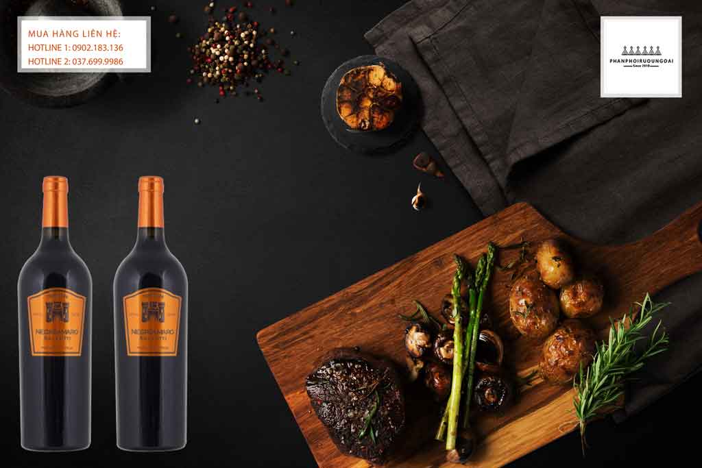 Rượu Vang Ý Torri D' Oro Negroamaro Salento và món thịt bò bít tết Rượu Vang Ý Torri D' Oro Negroamaro Salento và món thịt bò bít tết