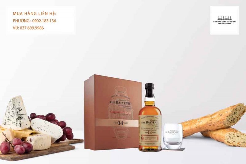 Rượu Balvenie 14 Caribbean Cask hộp quà tết 2020 thích hợp cho biếu tặng và thưởng thức 