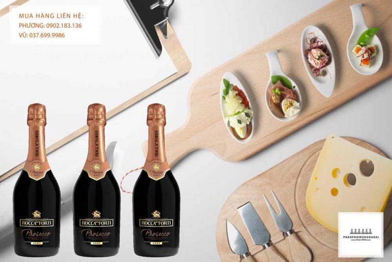 Rượu vang nổ Ý Rocca dei Forti Prosecco DOC và món ăn ngon Rượu vang nổ Ý Rocca dei Forti Prosecco DOC và món ăn ngon
