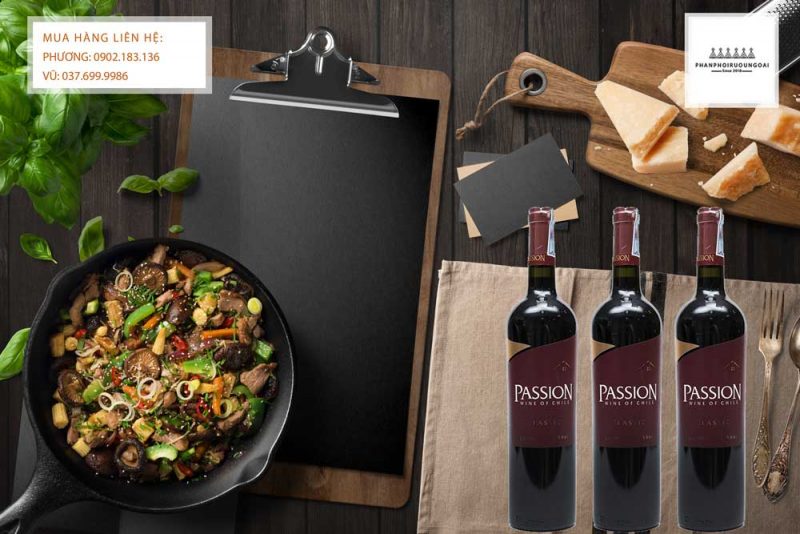Rượu vang Chile giá rẻ Passion Classic và món ăn châu á Rượu vang Chile giá rẻ Passion Classic và món ăn châu á