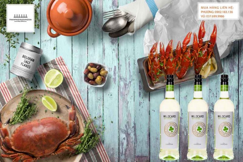 Rượu vang Úc Peter Lehmann Wildcard Unoaked Chardonnay và hải sản Rượu vang Úc Peter Lehmann Wildcard Unoaked Chardonnay và hải sản