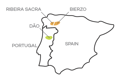 Phân bố vùng rượu vang Mencía Phân bố vùng rượu vang Mencia