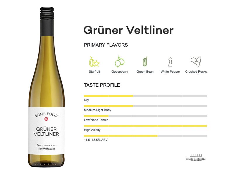 Tổng quát hoá hương vị rượu vang Gruner Veltliner từ Áo 