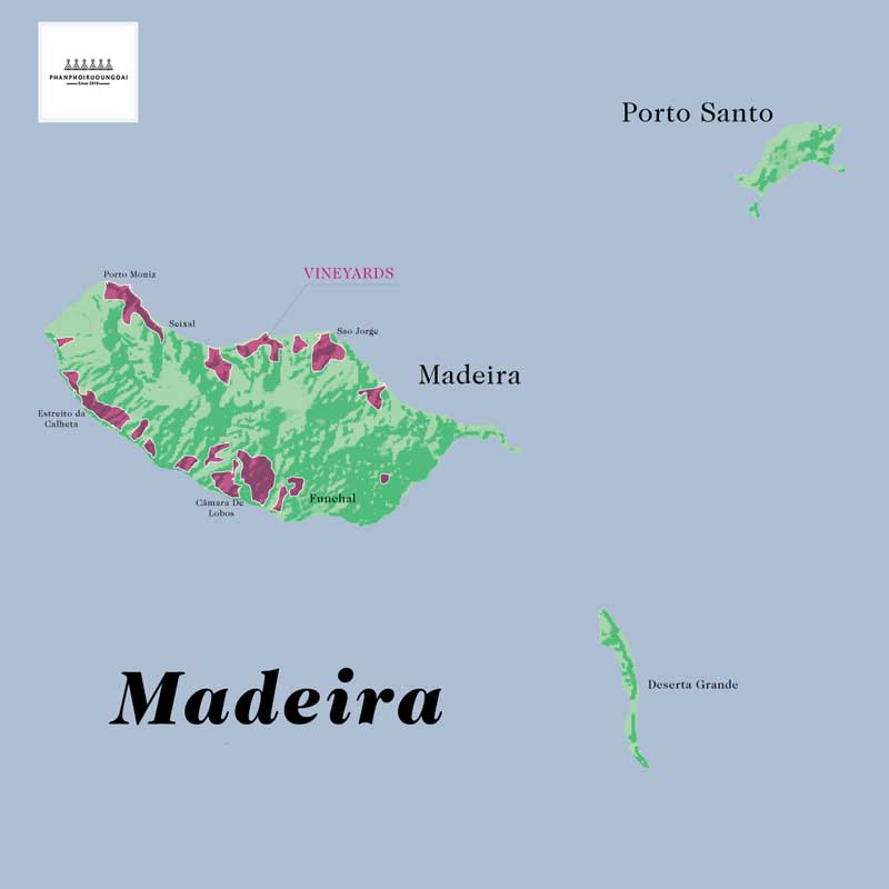 Bản đồ quần đảo Madeira tại Bồ Đào Nha 