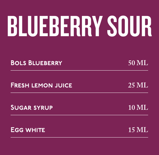 Công thức tạo ra Blueberry Sour với rượu Bols 