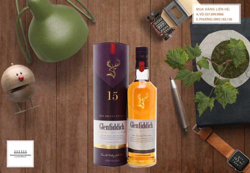 Rượu Glenfiddich 15 năm và hộp sang trọng lịch lãm