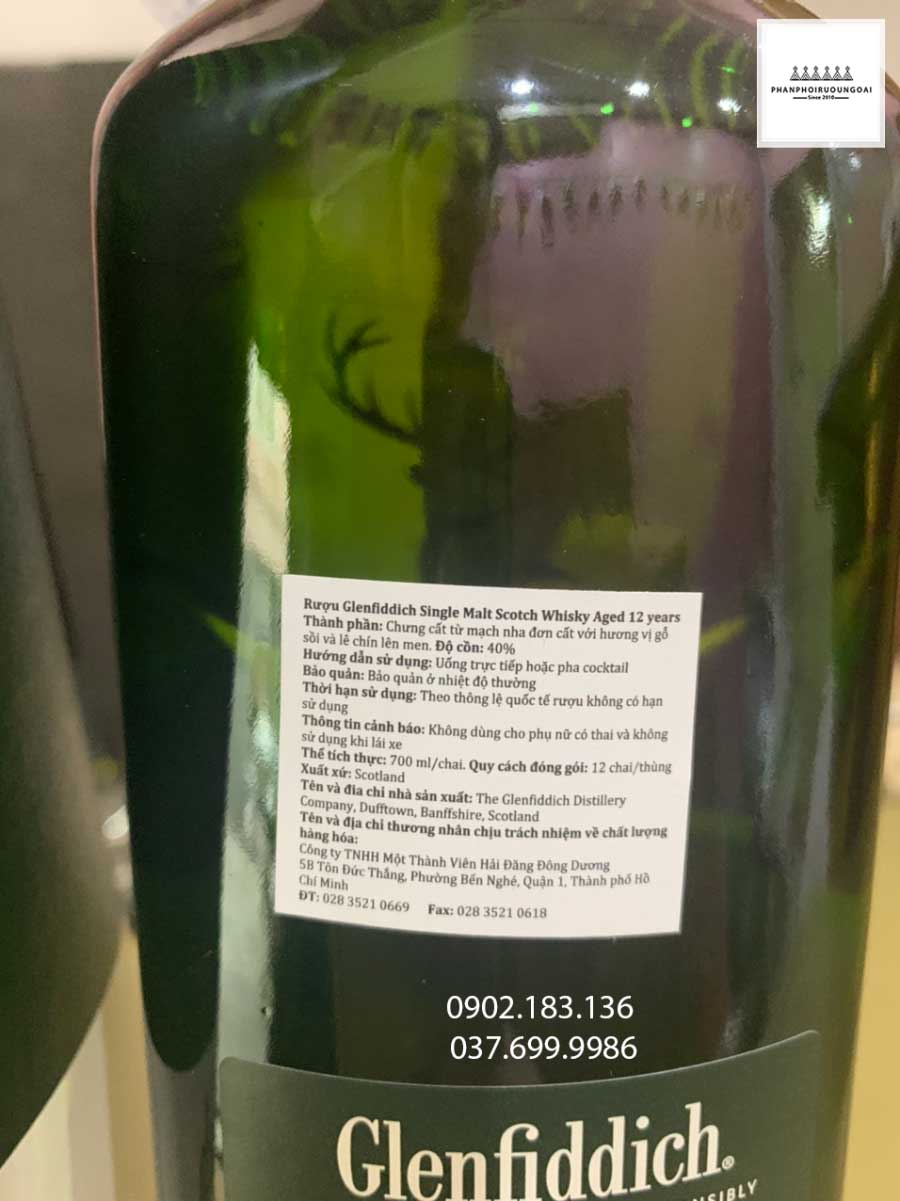 Tem phu chứng minh nguồn gốc xuất xứ của sản phâm rượu Glenfiddich 12 năm