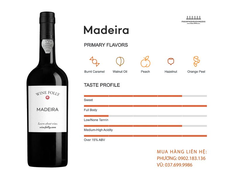 Thông tin hương vị rượu vang Madeira của Bồ Đào Nha 